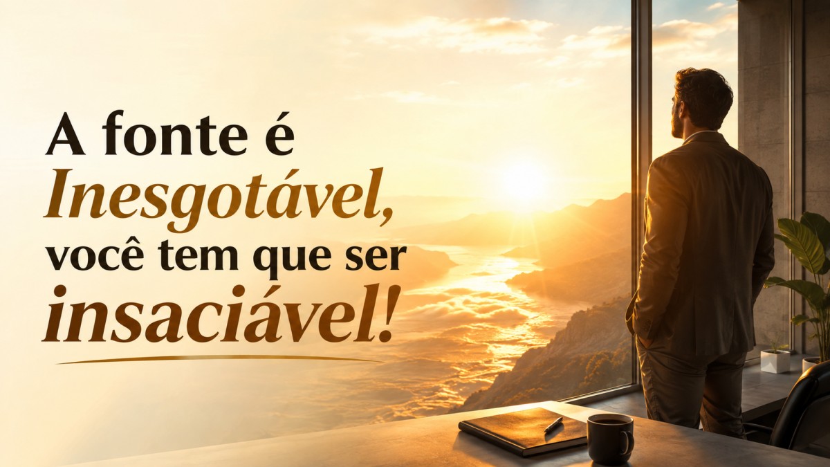 "A Fonte é Inesgotável! Você tem que ser insaciável!"